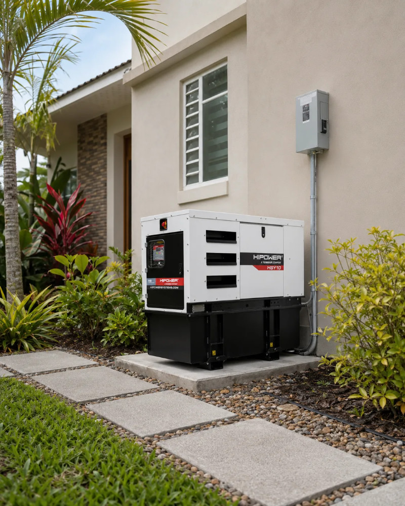Generador HIPOWER HSY-10 instalado en una residencia